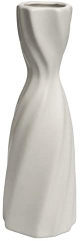 Keramik Vase Sandra Rich S/Twist H=24 cm D=8 cm weiß, Rillenstruktur verdreht. Öffnung Ø2,5cm