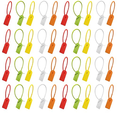 50 Pcs Adjustable Length Plastic Label Plastic Cable Tie Labels Security Tags Cable Ties Plastic Security Seals Pull for Clothing Shoes Handbags Luggage Tag