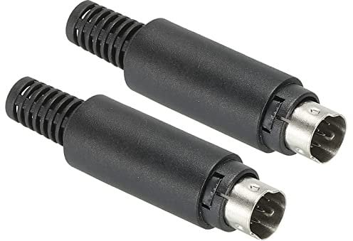 PATIKIL S-Video DIN Mini Male Socket 8 Pin Signal Transmission for TV, DVD Player Pack of 2