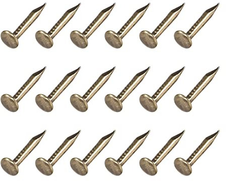 METALLIXITY Pequeños Clavos (1,2x8mm) 500uds, Carbono Acero Diminutos Herraje Clavos - para Hogar Carpintería, Bronce Tono