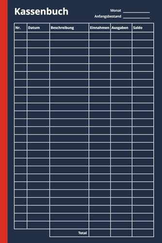 Kassenbuch Kleinunternehmer: Einnahmen Ausgaben Buch für Kleingewerbe, Vereine, Gastronomie und Private - A5