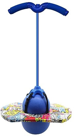 TQUEG POGO Ball ist geeignet für Kinder und Erwachsene Tragfähigkeit: 100KG ausgeglichen und koordiniert Bouncing Pop Ball Cool Challenge Kinderspielzeug Herausforderung Geschenk (Blue(Mit Handlauf))
