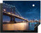 KitchenYeah© Herdabdeckplatte Einteilig Küche Herdabdeckung Induktionsfeld Ceranfeld Herdabdeckplatten Vinyl Matte Aufrollbar Brücke - Licht - Abend - See - Blau - Stadt - 65x52 cm
