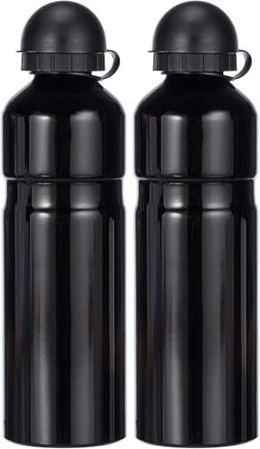 Prophete Trinkflasche, Alu-Trinkflasche für Fahrräder, Volumen 0,75 Liter, inklusive Halterung (Packung mit 2)
