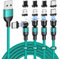 TUNKIA Magnetic Charging Cable, 3-in-1 Magnetic Charging Cable [1 m + 1 m + 2 m + 2 m] 360° and 180° Rotatable Magnetic USB Charging Cable for Type C/Micro USB/i Products/Smartphone