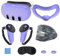 LMIX 7-teiliges Silikon-Abdeckungs-Set für Meta Quest 3, Controller-Griffe, Gesichtsabdeckung, Objektivschutz, Tastenkappen, Augenmaske, Geschenk, Lila