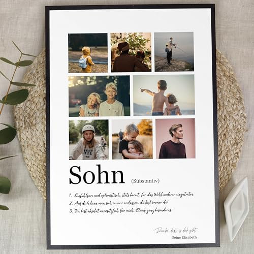 Elbeffekt Sohn Geschenk Weihnachten - Personalisiertes Fotogeschenk auf Holz - Geburtstagsgeschenk Sohn, Bester Sohn, Sohn Geschenk, Sohnemann, Geschenke Für Sohn