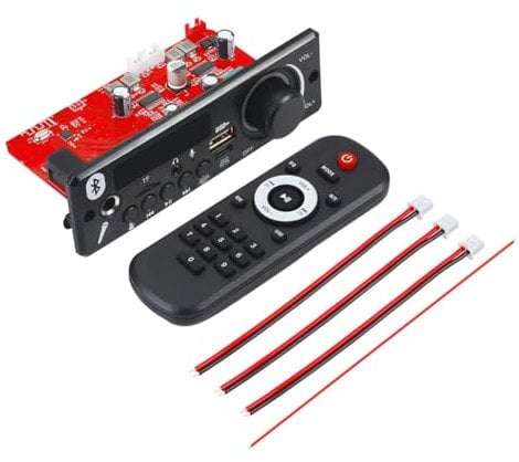 Yuuinnter Amplificateur 160 W Bluetooth 5.0 DIY Carte DéCodeur MP3 Lecteur Audio 12 V Lecteur MP3 Module Radio FM de Voiture TF USB Enregistrement Microphone (A)