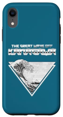 Hülle für iPhone XR Great Wave Off Kanagawa Dreieck-Blaufilter im Vaporwave-Stil