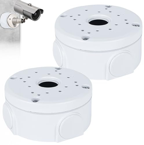 2 Stück Kamera Anschlussdose, Halbkugelförmige Überwachungskamera-Montagebox, Kamera Versteckte Box, Webcam Ständer, Bullet-Kamera und Solarpanel-Installation Innen-Außeneinsatz, Kunststoff