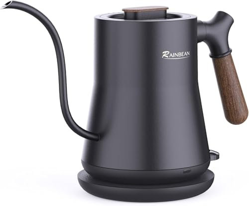 Gooseneck Electric Kettle, RAINBEAN 0.8L Tea Kettle for Boiling Water,Ultra Fast Boiling Stainless Steel Hot Water Kettles for Pour Over Coffee, Auto