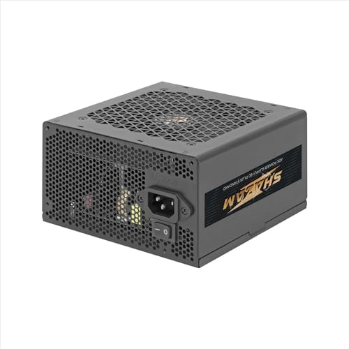 Noua Shazam 500 W Alimentation ATX pour PC 500 W 80+ White, DC to DC, Ventilateur silencieux de 120 mm, PFC actif, câbles plats