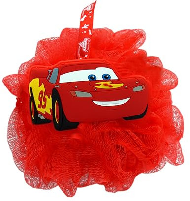 DISNEY PIXAR - Fiore da doccia in silicone Cars 3D - Spugna per il corpo dei bambini - Detergente schiumogeno delicato - Massaggio esfoliante - Formazione all'igiene - Accessorio da bagno divertente