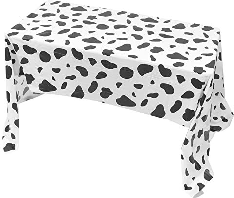 ibasenice 1 Satz 2 STK Tischdecke mit Milchmuster einwegtischdecken einmaltischdecke Easy putz kuhmuster Kuh Geburtstag tischdecke Tischdecken für Hochzeiten Bedruckte Tischdecke Polyethylen