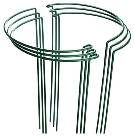 Carerina 6 Pack Large 60cm Tall Bow Plant Support Stakes, Strong Metal Garden Supports Half Round Flower Hoops