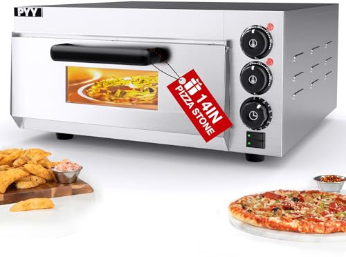 PYY - Electric Pizza Oven with Visual Window, Countertop, Indoor Pizza Oven, 1800W, Commercial Pizza Oven with Pizza Stone and Timer