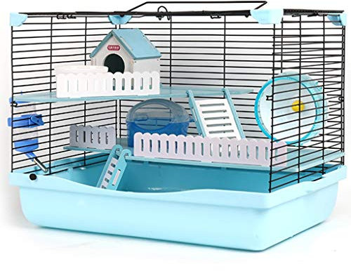 LIFENGFF Hamsterkäfig Hamsterkäfig Blau Transparent Hamster Villa Käfig Tragbarer Tragekäfig Burg Hamsternest Zuchtkäfig Heimtierbedarf