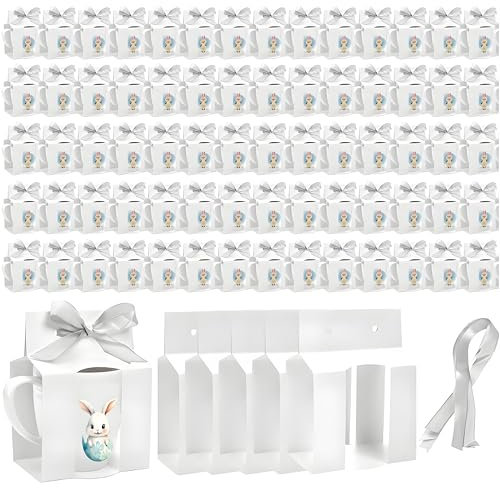 ZAVOOS 100 Pieces Mug Boxes, 11 Oz Coffee Cups Packaging Box for Gift Shipping Selling, Blanks Sublimation Mugs Cups Wrapping Box Bulk for Wedding Birthday Christmas