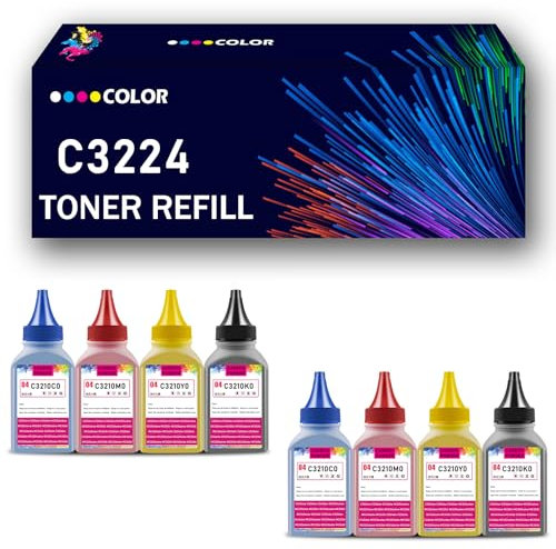Kompatibles Toner-Nachfüllset für Tintenflaschen als Ersatz für Lexmark C3224dw C3326dw C3426dw MC3224adwe MC3224dwe MC3224i MC3326adwe MC3326i MC3426adw MC3426i Drucker, klarer Druck,8PCS-1500 Pages