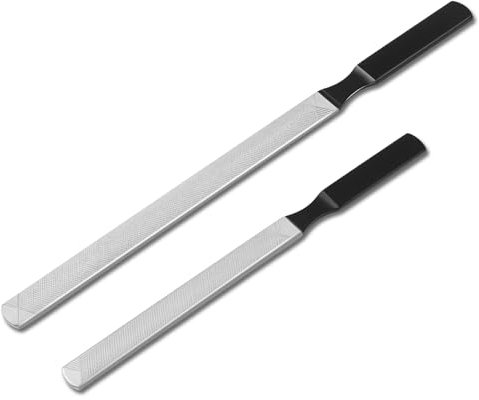 JIEYAO 2 limas de uñas de los pies para uñas gruesas, limas de uñas de acero inoxidable para mujeres, tabla de limas de uñas, herramienta profesional para el cuidado de las uñas, manicura y pedicura