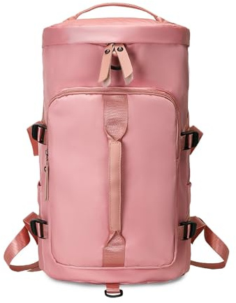 FANDARE Sporttasche Reisetasche Lässiger Laptop Rucksack Herren Damen Weekender mit Schuhfach Ryanair Handgepäck Fitnesstasche Trainingstasche Badetasche Reisetasche Urlaubstasche Rosa
