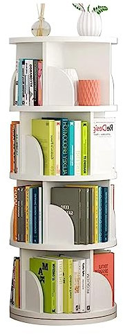 GLMGBP Bücherregale 360 ° drehbares Bücherregal, rundes stehendes Bücherregal, großes Fassungsvermögen, bodenstehendes Bücherregal für zu Hause, Organizer, perfekte Möbel