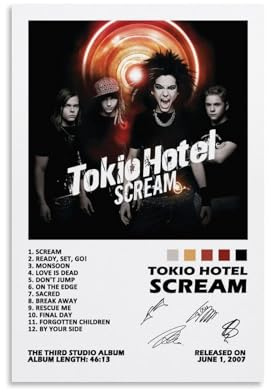 Tokio Poster Hotel Scream Musikalbum Musikposter für Zimmer Ästhetische Leinwand Wandkunst Schlafzimmerdekor 30 x 45 cm