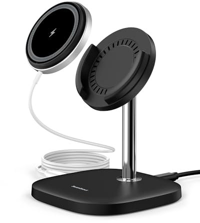 SwanScout Magnétique Chargeur Induction pour Samsung Galaxy S25/S24/S23/S22/Z Fold 7/Z Flip 7, Support de Recharge Compatible avec Mag-Safe pour iPhone 17/Air/16/15/14/13/12, Chargeur sans Fil Rapide
