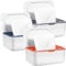 EOGRFW 3 Stück Feuchttücher Box, Feuchttücherbox mit Deckel, Feuchttuchspender Box für Baby, Feuchttücher Aufbewahrungsbox für Heim(Blau, Grau, Orange)