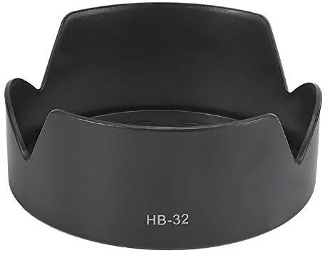 Qukaim HB32 Gegenlichtblende aus Kunststoff, schwarz, passend für AFS DX 18–70 mm & 18–135 mm Objektive, Kamera-Gegenlichtblende für verbesserte Bildqualität, leichtes Design