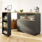 Zepneiy Table a Manger Extensible avec Espace de Rangement, Table Bar rotative à 360°avec étagères et Verre, Buffet Salle a Manger pour Cuisines et Restaurants (Noir 90x45x100 cm)