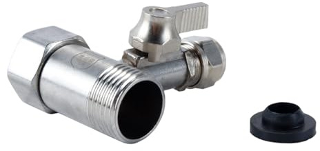 Enwye Wasseranschluss Adapter T-Stück 3/8 x 1/2 x 1/2 Schlauch Wasseranschluss Gartenschlauch Verteiler Wasserhahn Absperrventil Adapter Wasserhahn zum Verbinden von 2 Geräten