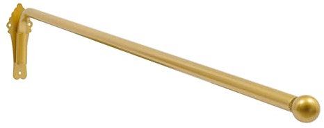 Vorhangschiene Displayständer, Schwerlast Schwenkarm-Fenstervorhangstange mit Endstücken, 25 mm Durchmesser, Gardinenstange für Wohnzimmer Badezimmer Vorhangfabriken 120cm (Gold)