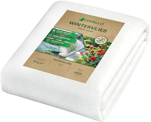 Covello Voile d'Hivernage pour Plantes et Cultures 40m x 1,6m Blanc 50g/m² | Voile Hivernage Exterieu 64m² Protection UV, Perméable à l'eau, Respirante, Protection Contre le Gel et les Nuisibles