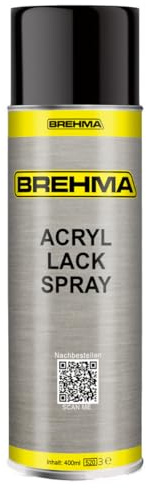BREHMA Acryl Lackspray Ral 9005 Schwarz glänzend Lack Farbe Sprühfarbe 400ml