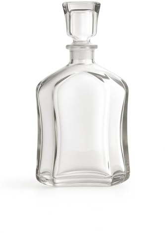 Whisky-Karaffe aus hochwertigem transparentem Glas – eleganter Dekanter für Spirituosen, stilvolle Aufbewahrung für Whisky, Rum, Gin und edle Getränke – italienisches Design (CAPITOL KARAFFE 700 ML)