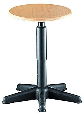 Lotz Dreh-Hocker Modell 3500, platzsparendes Fußkreuz, Sitzversion Buche