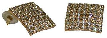 Große Quadratische Diamantohrringe Gold