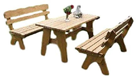 Biergartengarnitur Terrassengarnitur Gartengarnitur Oberammergau 200cm 1 A Brauereiqualität Massivholz für den Außenbereich 70cm er Tischbreite Länge 200cm