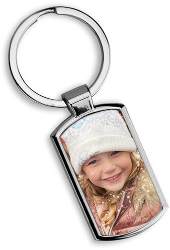 Engraved Personalised Photo Keyring – Custom Keychain with Picture & Text – Gift for Him Her, Christmas, Birthday, Mother's Day, Father's Day, Keepsake with Gift Box