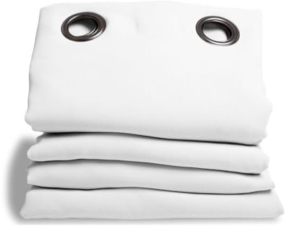 Moondream 4in1 Raumteilervorhang mit Lärmschutz zur Isolierung gegen Lärm, Licht & Kälte, Patentierte Technologie, Oeko-Tex®, Weiß, 140 x 250 (BxH) cm, Ösen (1 Vorhangschal)