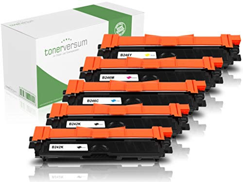 5 Toner kompatibel zu Brother TN-242 TN-246 Schwarz Cyan Magenta Gelb für MFC-9332cdw HL-3152cdw DCP-9017cdw MFC-9142cdn MFC-9342cdw HL-3172cdw HL-3142cw DCP-9022cdw Laserdrucker Multipack