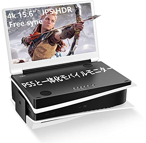 G-STORY 15.6 Inch IPS 4k 60Hz Portable Monitor Gaming display Integrated with PS5(not included) 3840×2160 With 2 HDMI ports,FreeSync,Built-in 2 of Multimedia Stereo Speaker,UL Certificated AC Adapter