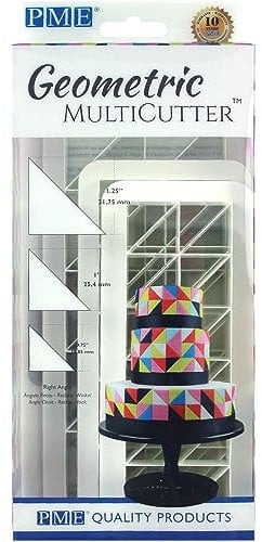 PME GMC124 Geometric MultiCutters for Cake Design - Right-Angled Triangle - Small, Medium & Large Size, Set of 3, White
