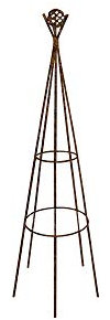 Garden Wigwam Obelisk – Made of Solid Steel – Available in 1.2m or 1.8m tall – Solid 1 Piece Structure - Made in the UK (1.2m Tall (4ft), Made of Raw Steel - Designed to Rust)