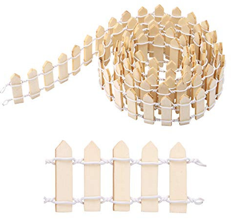 VOSAREA Mini clôture en bois pour décoration de jardin de maison 100 cm x 3 cm