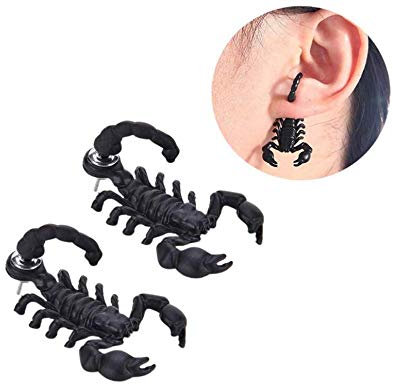 Halloween Skorpion Ohrringe Karneval Ohrstecker für Damen und Herren Schwarz 1 Paar
