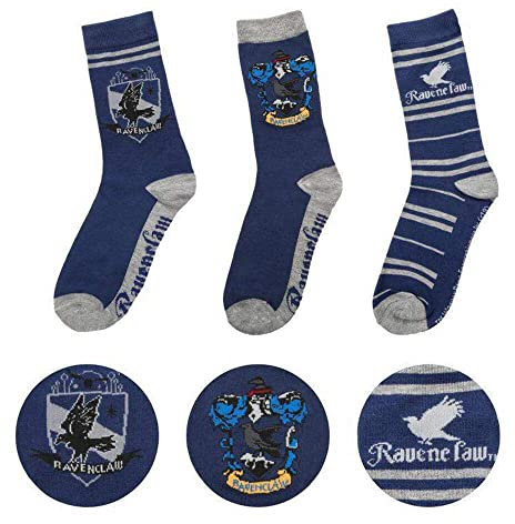 Cinereplicas Unisex 3er-Pack - Hogwarts-Haus socken - Schuh von 35 bis 45