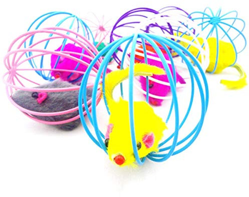 HAPPY LEMON PetSupplies Dog-specific Joy Convenient Cage Mouse Pet Cat Toy Cat Scratch Ball Toy Rabbit Fur Mouse Pet Supplies Cat Toy Safe and comfortable