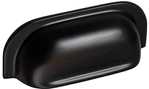 Gedotec Muschelgriff Schiebetür Schubladengriff Metall Schalengriff Vintage - FABIO | Antik bronze gebürstet | Möbelgriff Küche zum Schrauben | 109 x 42 mm | 1 Stück - Griff-Muschel im Landhaus-Stil